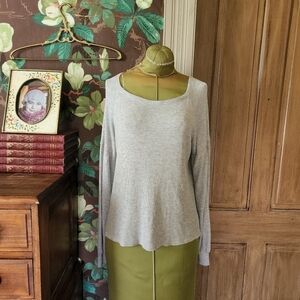 Sanctuary Womens Gray Waffle Knit Long Sleeve Top Medium Modal Soft Relaxed Fit